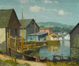 Water Front Shack by Maurice Braun, oil on canvas, sold Nov 2016