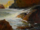 Jack Wilkinson Smith, Rocks and Surf, oil on canvas