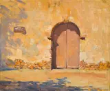 Alson S. Clark, Old Mission Door, St. Gabriel, oil on canvas affixed to board