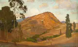Autumn landscape with eucalyptus by William Wendt, oil on canvas, offered Nov 2016