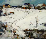 Thomas Lorraine Hunt, Houses in a winter landscape