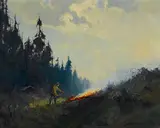 The Brush Fire by Sydney Laurence, oil on canvas, sold Nov 2016