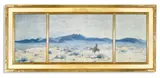 Lon Megargee, Wandering Navajo (triptych), oil on canvas