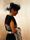 Ray Swanson, Navajo in Rug Dress