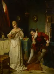 Joseph Haier, The music lesson, oil on canvas