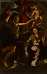 Prague School, The Annunciation, oil on canvas