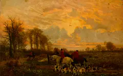 On the road home by Rba John Sargent Noble, oil on canvas laid down on board, sold Dec 2015