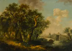 André Vermeulen, A pastoral landscape, oil on panel