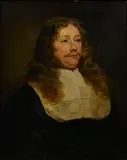A portrait of a gentleman with an elaborate wig and collar by Dutch School, oil on canvas, sold Dec 2015