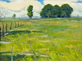 Arthur Hill Gilbert, Spring meadow (Nature's hope), oil on canvas board