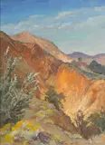 Albert Sheldon Pennoyer, Glory Hole, Virginia City, Gould and Curry Mine, oil on board