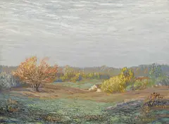 Leonard Ochtman, Landscape in early autumn, oil on canvas