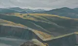Ray Strong, A view of the hills, Santa Ynez, oil on board