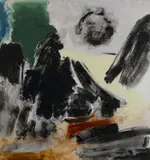 Friedel Dzubas, Omen, 1988, Magna on canvas