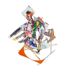 Andre Miripolsky, Untitled, acrylic, aluminum and paper collage on wood construction