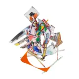 Andre Miripolsky, Untitled, acrylic, aluminum and paper collage on wood construction