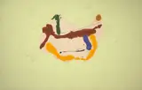 Kikuo Saito, Blue Ticket, 1980, acrylic on canvas