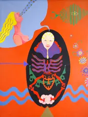 Norman Stiegelmeyer, The Astral Magician (or the Magician's Assistant), 1977, metallic paint and acrylic on canvas