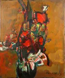 Zvi Meirovich, Untitled (Abstract Red Floral)