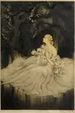 Lilies (H., C. & I. 468) by Louis Icart, 1934, Etching and aquatint with touches of handcoloring and lacquering on wove paper, sold Dec 2015