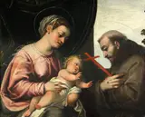 Virgin and Child with Saint Francis by called Vicentino Andrea Michieli, oil on canvas, sold Aug 2015