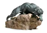 Giacomo, A tiger on a stone plinth, bronze