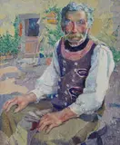 Sigurd Skou, The Innkeeper, oil on canvas affixed to board
