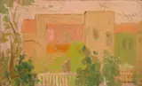 Mabel Alvarez, From Al's back porch, oil on board