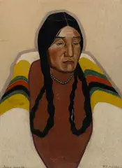 R.V. Jackson, Sioux woman, oil on board