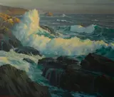 Roi Clarkson Colman, Flood tide (La Jolla), oil on canvas