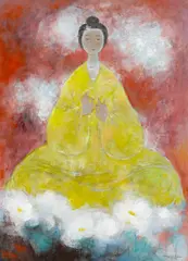 Vũ Cao Đàm, Divinité, 1979, oil on canvas