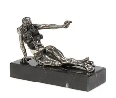Salvador Dalí, Le cabinet anthropomorphique (The Anthropomorphic Cabinet), 1982, silver with marble base