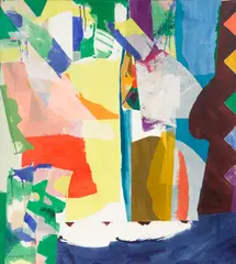 African Ancestor by John Little, 1973, oil and paper collage on canvas, sold Aug 2015