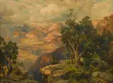 Thomas Moran, Grand Canyon of Arizona from Hermit Road, 1913, Chromolithograph in colors on wove paper