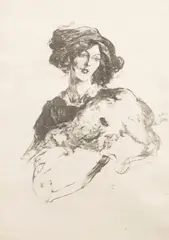 Albert de Belleroche, Woman's bust, Lavis (A.B. 360), c. 1910, Lithograph on wove paper