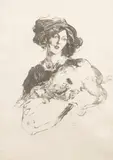 Albert de Belleroche, Woman's bust, Lavis (A.B. 360), c. 1910, Lithograph on wove paper