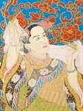 Paul Jacoulet, Les Perles, Mandchoukuo; Le Dieu Vivant, Nagaho (M. 113; 125), 1950; 1952