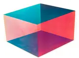 Ronald Davis, Cube I, from Cube Series (G. 267), 1971, Photo offset lithograph in colors mounted on plastic with laminated Mylar overlay