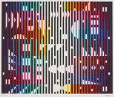 Sparking Night Rainbow by Yaacov Agam, 1981, Screenprint in colors on wove paper, sold Jun 2015