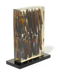 Waiting to Exhale by Arman, 1997, Accumulation of cigars encased in Plexiglas box, sold Jun 2015