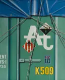 Peter Klasen, Container vert/bâche at K509, 1989, acrylic on canvas