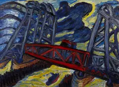 Paul Weingarten, Iron bridge, 1989, oil on canvas