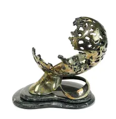 Untitled (Wave) by Ronald Jermyn, bronze with gold patina on marble base, offered Jun 2015