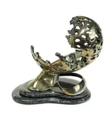Ronald Jermyn, Untitled (Wave), bronze with gold patina on marble base