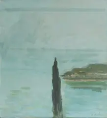Janice Biala, The Cypress Mediterranean Landscape, oil on canvas