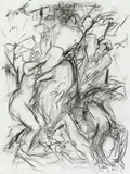 Elaine de Kooning, Bacchus #104, 1979, oil and charcoal on canvas