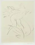 Reuben Nakian, Plate 11, from Leda and the Swan; Plate 4, from Nymph and Goat, c. 1970; c. 1980, Etchings on chine collé to wove support, each signed in pencil