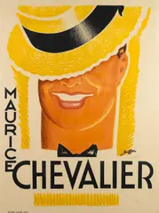 Charles Kiffer, Maurice Chevalier, 1936, Lithograph in colors on wove paper