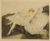 White Underwear (H., C. & I. 247) by Louis Icart, 1925, Etching, drypoint and aquatint with handcoloring on wove paper, sold Jun 2015