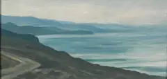 Gaviota Coast by Ray Strong, oil on canvas affixed to board, sold Jun 2015